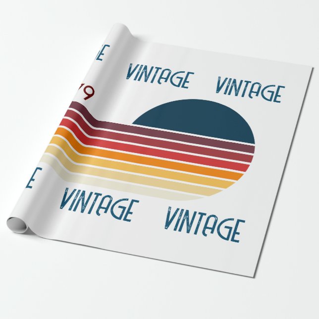 Vintag 1979 Retro Stripe Sun Geschenkpapier (Ungerollt)