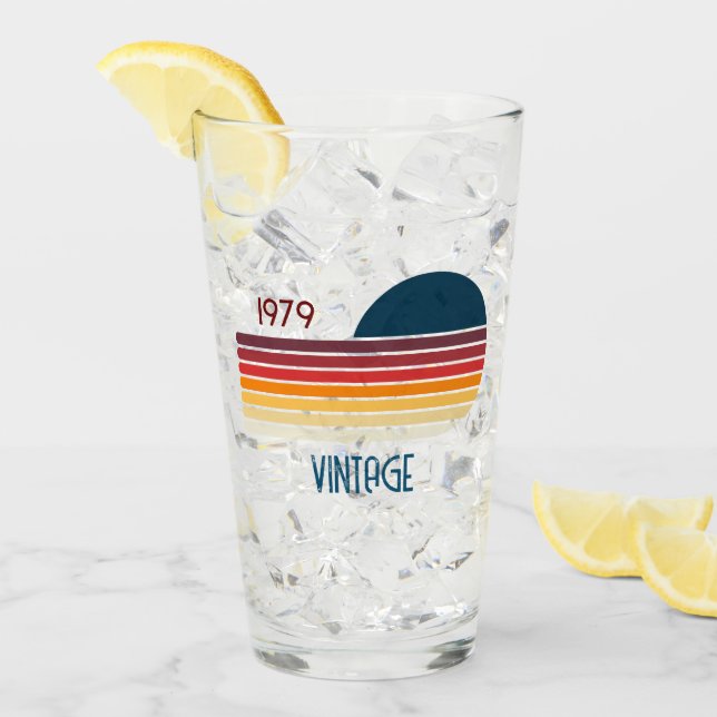 Vintag 1979 Retro Stripe Sun Glas (Vorderseite Ice)