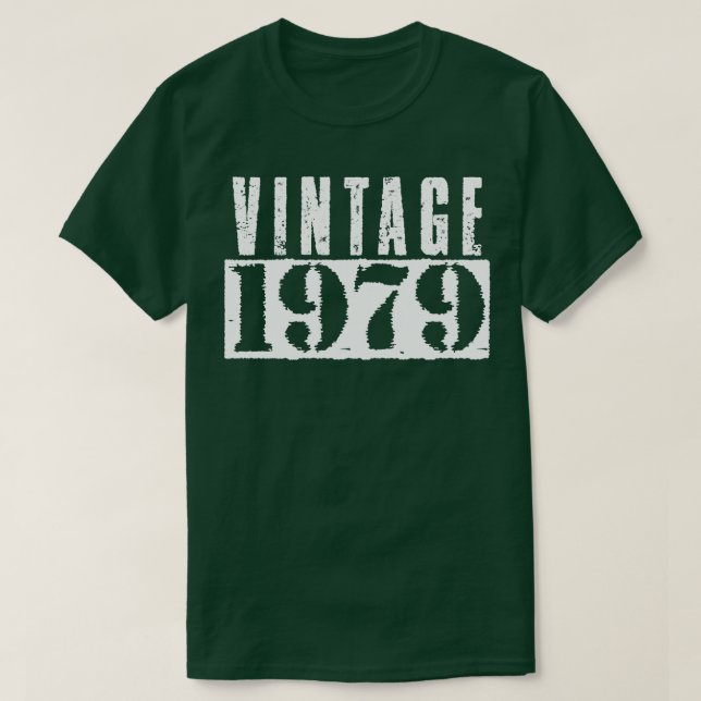 Vintag 1979 Vintager weißer Text T-Shirt (Design vorne)