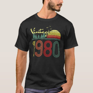 Vintag 1980 Gebildet 1980 42. Geburtstagsgeschenk T-Shirt