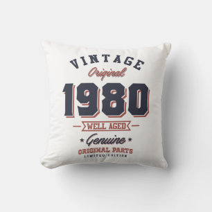 Vintag 1980 Geboren 1980 Retro Geburtstagsgeschenk Kissen