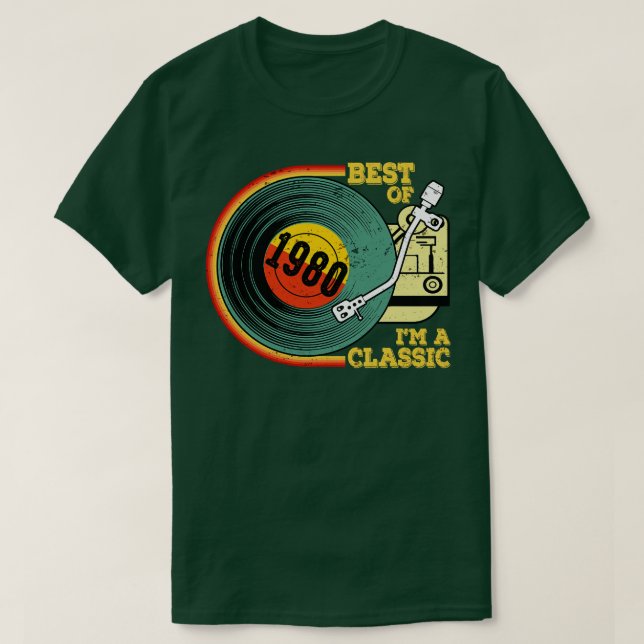 Vintag 1980 Geburtstag Shirt Im Classic Birthday S (Design vorne)