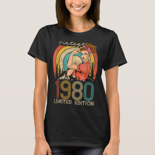 Vintag 1980 limitierte Auflage, Geburtstagsgeschen T-Shirt