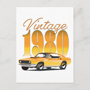 Vintag 1980 Retro-Auto Postkarte