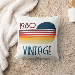 Vintag 1980 Retro Stripe Sun Kissen