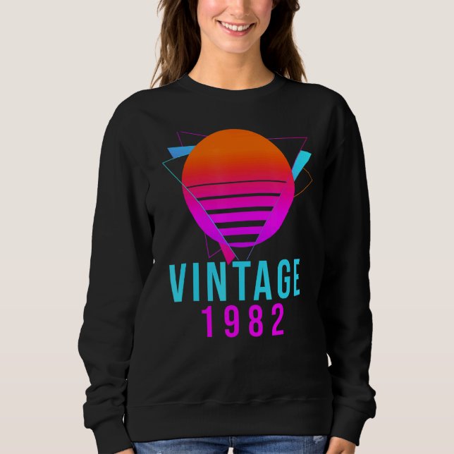 Vintag 1982 40. Geburtstag Gegenwart Idee Retro Sweatshirt (Vorderseite)