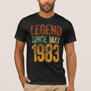 Vintag 1983 Geburtstag Mai Geboren Legende seit 19 T-Shirt