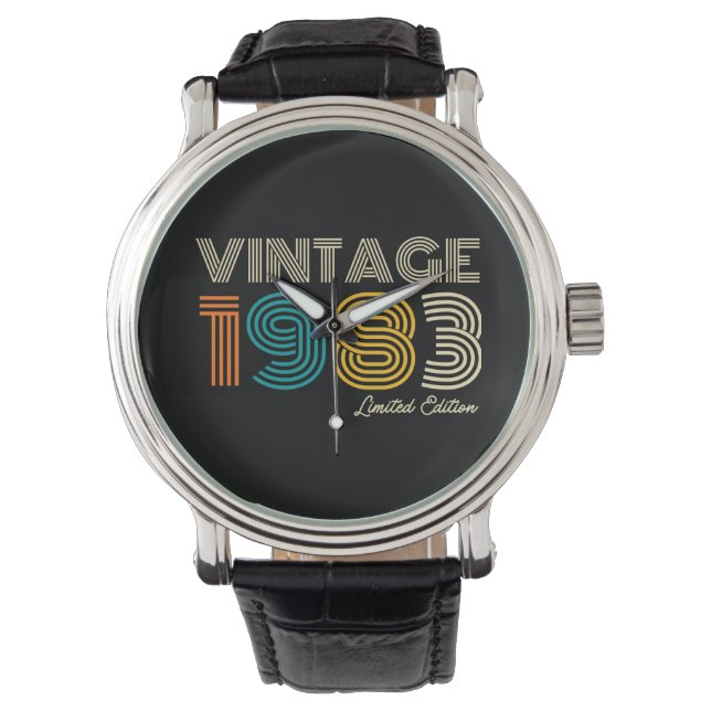 Vintag 1983 Limited Edition 40. Geburtstag Armbanduhr (Vorderseite)
