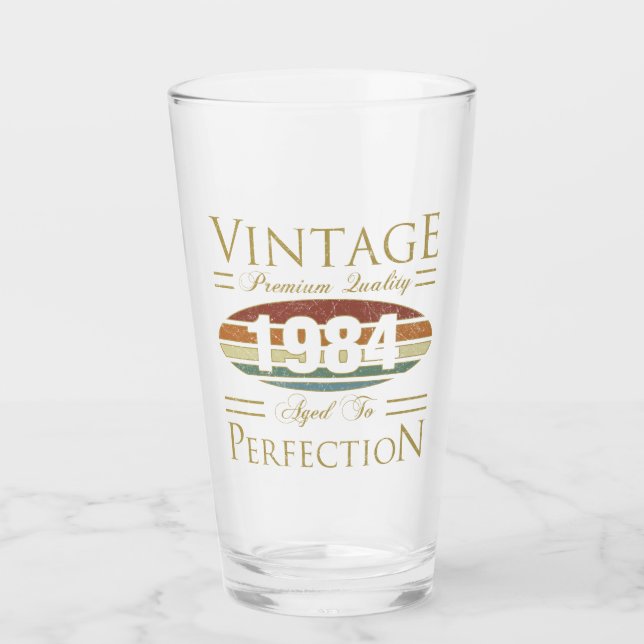 Vintag 1984 40. Geburtstag Glas (Vorderseite)