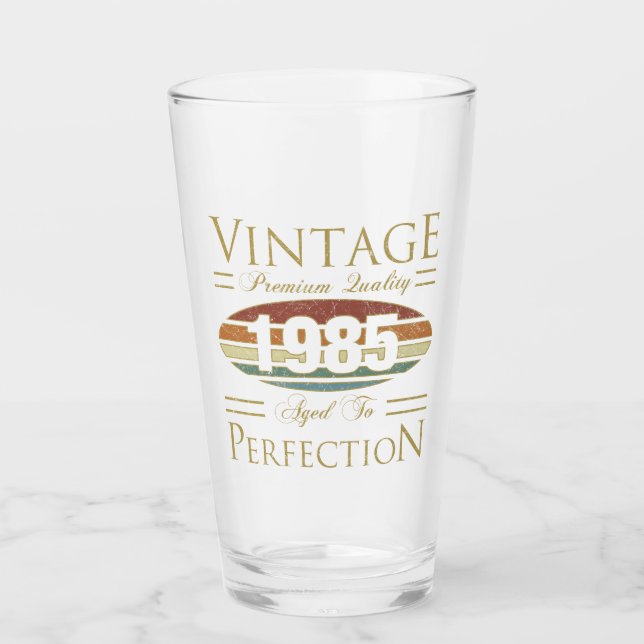 Vintag 1985 40. Geburtstag Glas (Vorderseite)
