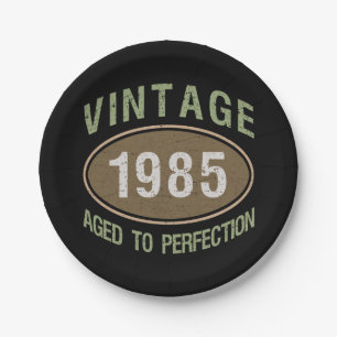 Vintag 1985 40. Geburtstag Pappteller