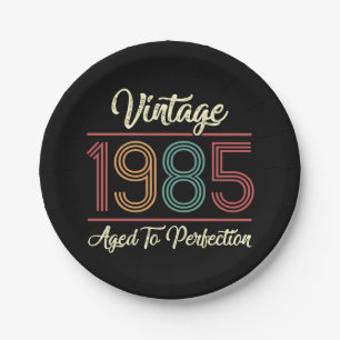 Vintag 1985 40. Geburtstag Pappteller