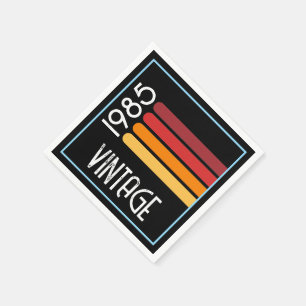 Vintag 1985 Retro Stripe Sun 40. Geburtstag Serviette