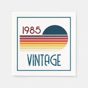 Vintag 1985 Retro Stripe Sun Serviette