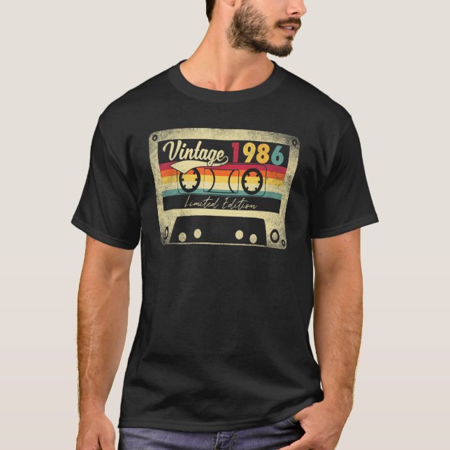 Vintag 1986 36. Geburtstag Shirt Retro (Vorderseite)