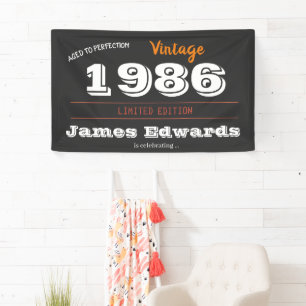 Vintag 1986 Retro-Geburtstagsbanner 40. Banner