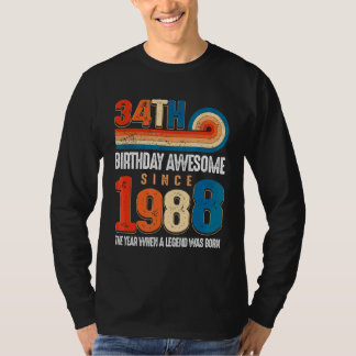 Vintag 1988 34. Geburtstag wurde die Legende T-Shirt