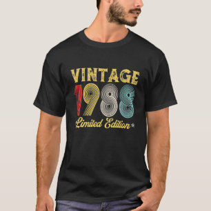 Vintag 1988 34. Geburtstagsdekorationen Männer Fra T-Shirt
