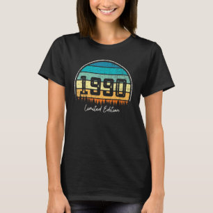 Vintag 1990 Limited Edition Retro Sunset Birthday T-Shirt