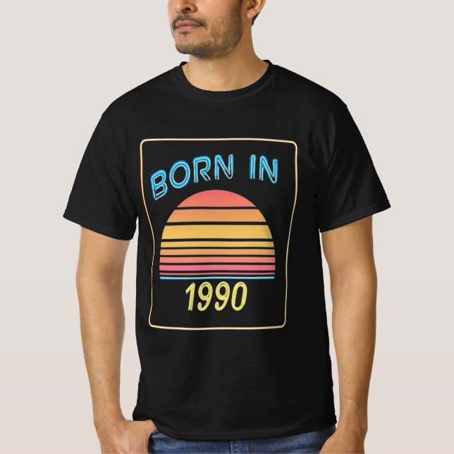 Vintag 1990 Sonniger Geburtstag T - Shirt (Vorderseite)