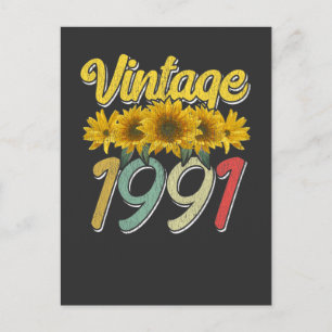 Vintag 1991 Sonnenblume Geburtstag Phantastisch se Postkarte