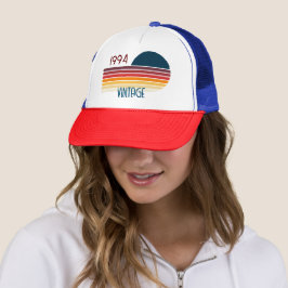 Vintag 1994 Retro Stripe Sun 30. Geburtstag Truckerkappe