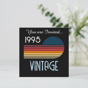 Vintag 1995 Retro Stripe Sun 30. Geburtstag Einladung