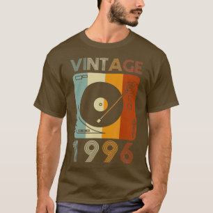 Vintag 1996 Retro Record Player Geburtstag Vinyl T-Shirt