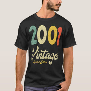 Vintag 2001 21. Geburtstagsgeschenk Retro 21 Jahre T-Shirt