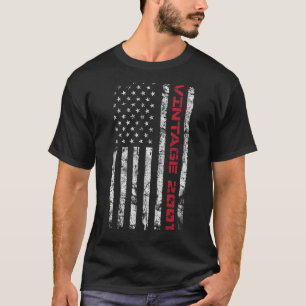 Vintag 2001 22. Geburtstag 22 Jahre alte US-Flagge T-Shirt