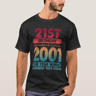 Vintag 2001 Limited Edition 2001 21 Jahre alt 21 T-Shirt