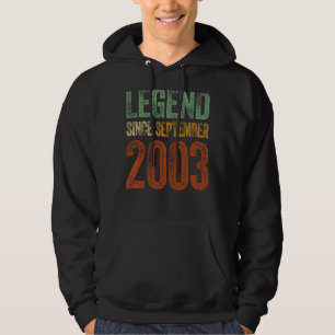 Vintag 2003 Geburtstag September Geborene Legende Hoodie