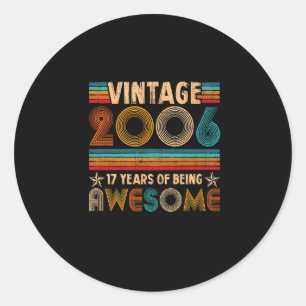 Vintag 2006 17. Geburtstagsgeschenk Jungen Mädchen Runder Aufkleber