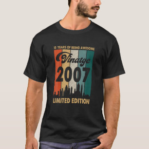 Vintag 2007 15. Geburtstag Retro 15 Jahre Sein T-Shirt