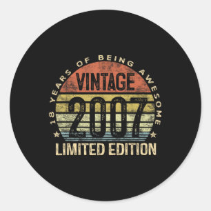 Vintag 2007 Limited Edition 18-jährige Geschenke 1 Runder Aufkleber