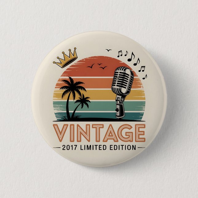 Vintag 2017 Limited Edition Men Women Birthday Button (Vorderseite)