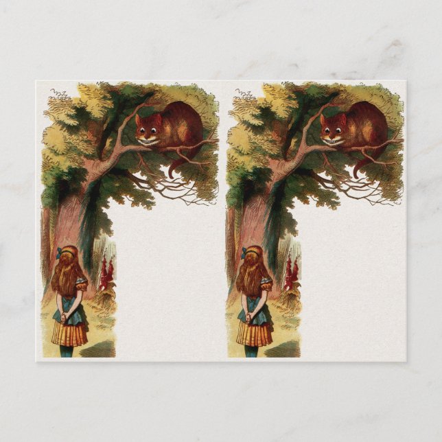 VINTAG 2 ALICE IM WUNDERLAND POSTKARTE (Vorderseite)