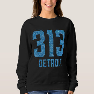 Vintag 313-Detroit-Bereichscode gestört Sweatshirt