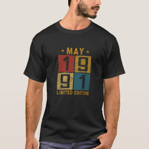 Vintag 31. Geburtstag Mai 1991 Geboren 1991 31 Jah T-Shirt