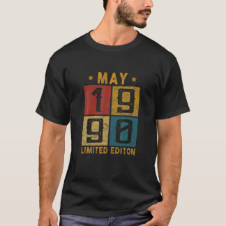 Vintag 32. Geburtstag Mai 1990 Geboren 1990 32 Jah T-Shirt