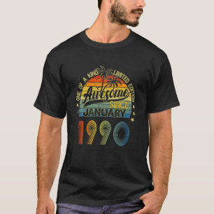 Vintag 32 Jahre alt Januar 1990 Dekorationen 32. T-Shirt