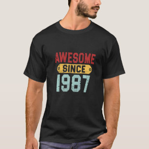Vintag 35. Geburtstag Männer Frauen Retro 1987 Tag T-Shirt