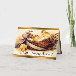 Vintag 3 Hühner und Eier Ostergedeckte Karten