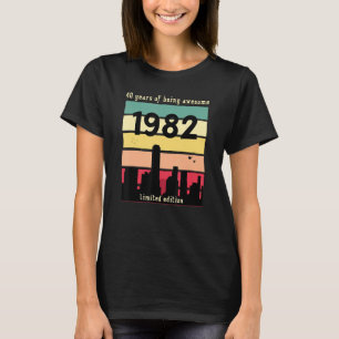 Vintag 40. Geburtstag T Shirt Retro 1982