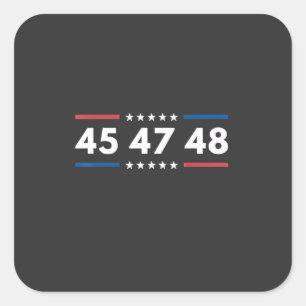 Vintag 45 47 48 Trump 2024 Flag Präsident der USA Quadratischer Aufkleber
