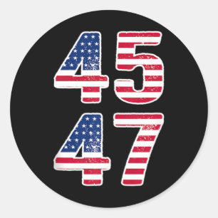 Vintag 45 47 Squared Trump 2024 Wahlgeschenk Männe Runder Aufkleber