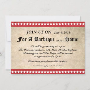 Vintag 4. Juli Barbeque Einladung