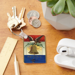 Vintag 4. Juli mit Eagle und Liberty Bell Schlüsselanhänger