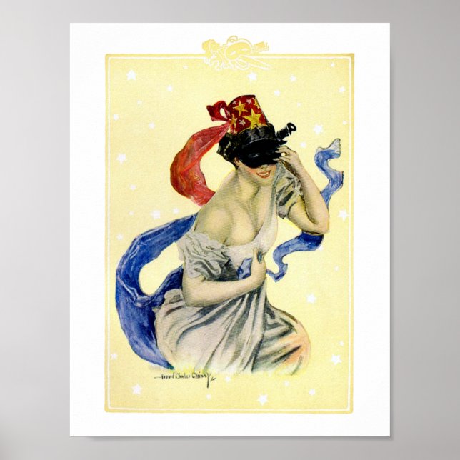 Vintag 4. Juli Patriotic Masquerade Party Poster (Vorne)