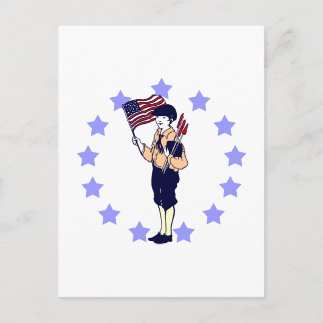 Vintag 4. Juli Patriotische Kunst Postkarte (Vorderseite)